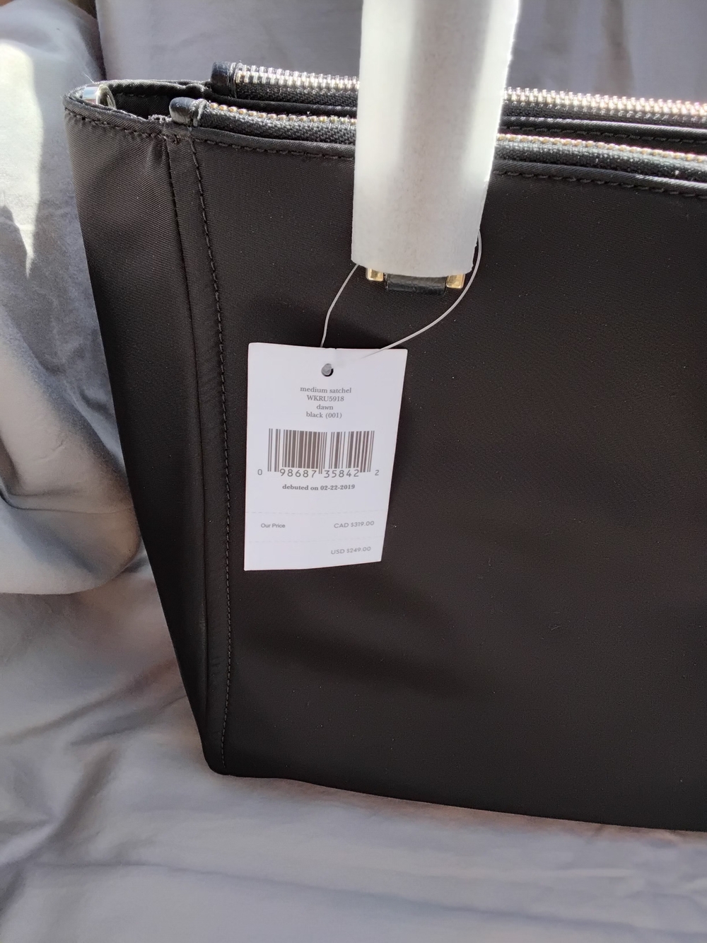 kate spade Dawn Black Satchel with Gold Logo Plate - Picture 5 of 11
